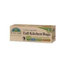 If you care 12 Compostable tall kitchen bags not plasticises not polyeth... - $14.81