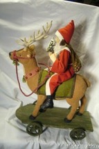 Bethany Lowe Vintage Santa Riding Reindeer image 1