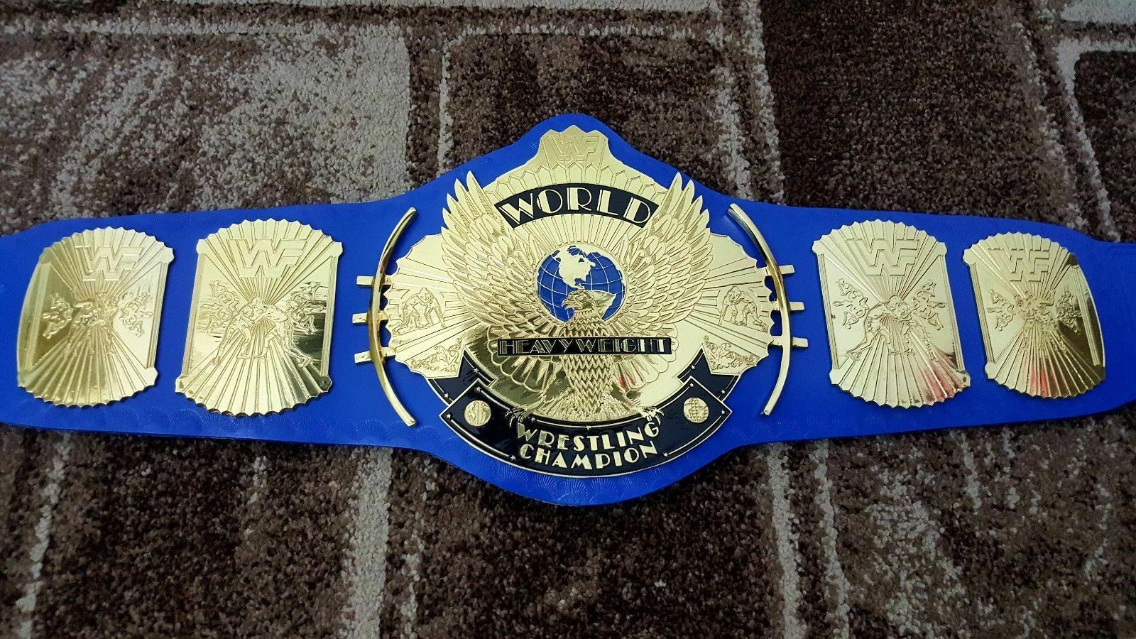 WWF Ultimate Warrior Classic Gold Winged Eagle Championship Belt. (2mm ...