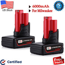 2X 12 V For Milwaukee 48-11-2460 48-11-2412 M12 Xc 6.0 Lithium Ion Battery M12B6 - $56.99