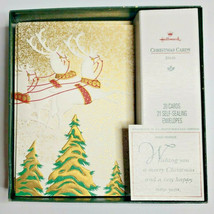 Vintage Hallmark Christmas Cards 10 in Box Opened Holiday  Deers Trees H11 - $14.99