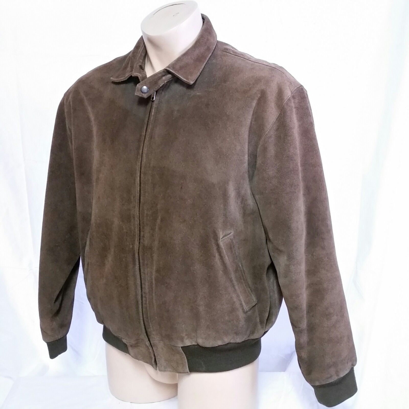 VTG Polo Ralph Lauren Suede Leather Jacket Bomber Coat Chin Strap 90s ...