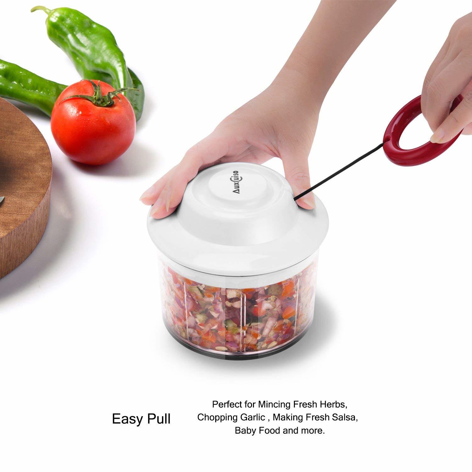 Manual Food Chopper Pull String Hand Powered Veggie Salsa Maker 4 Cup Kitchen, Dining & Bar