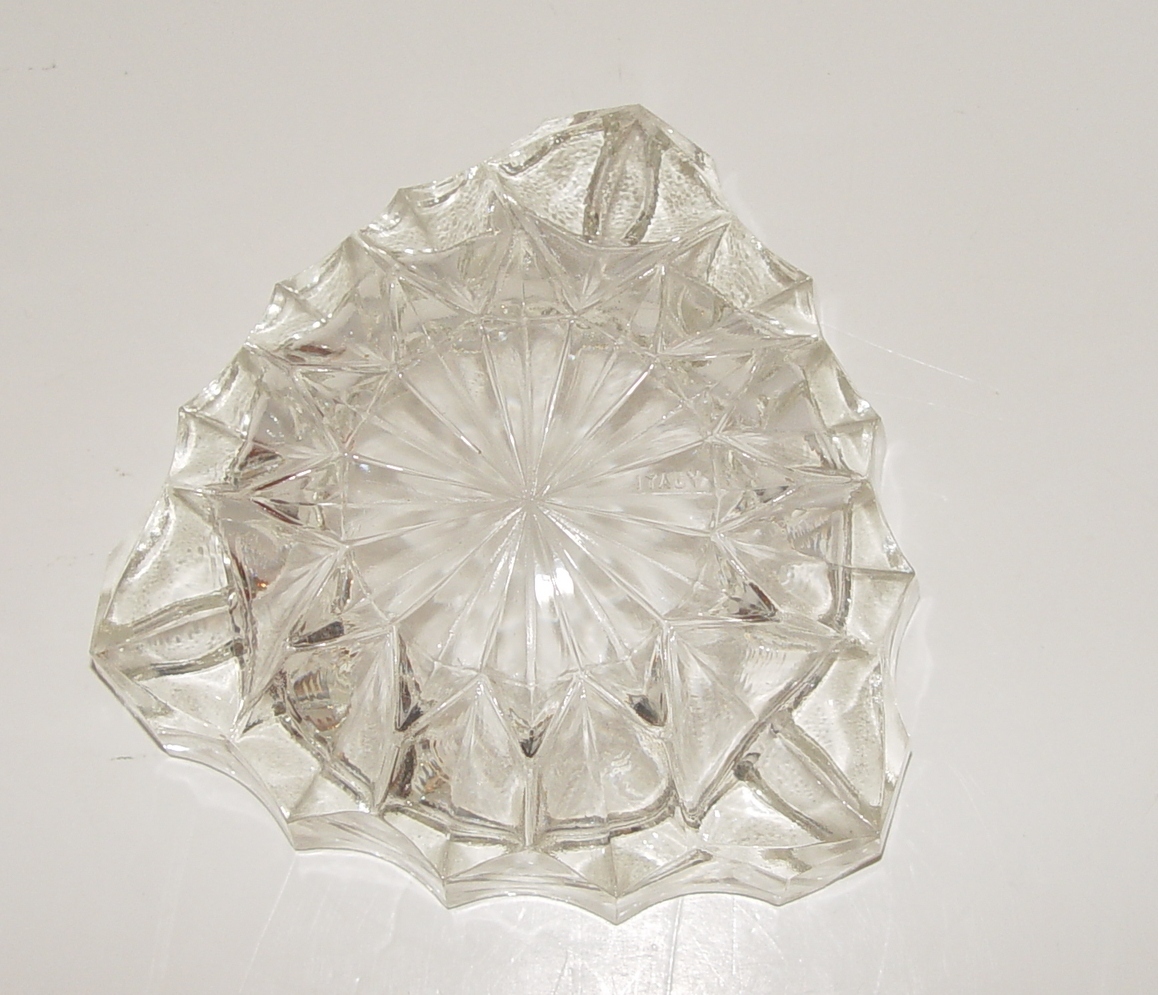 Vintage Cigar Cigarette Ashtray Cut Glass Lead Crystal Heavy Ashtrays