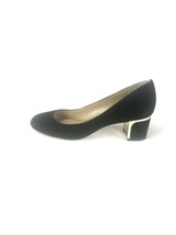 Ann Taylor Womens Size 7.5 Black Suede Gold Contrasting Pumps Heels Clos... - $38.56