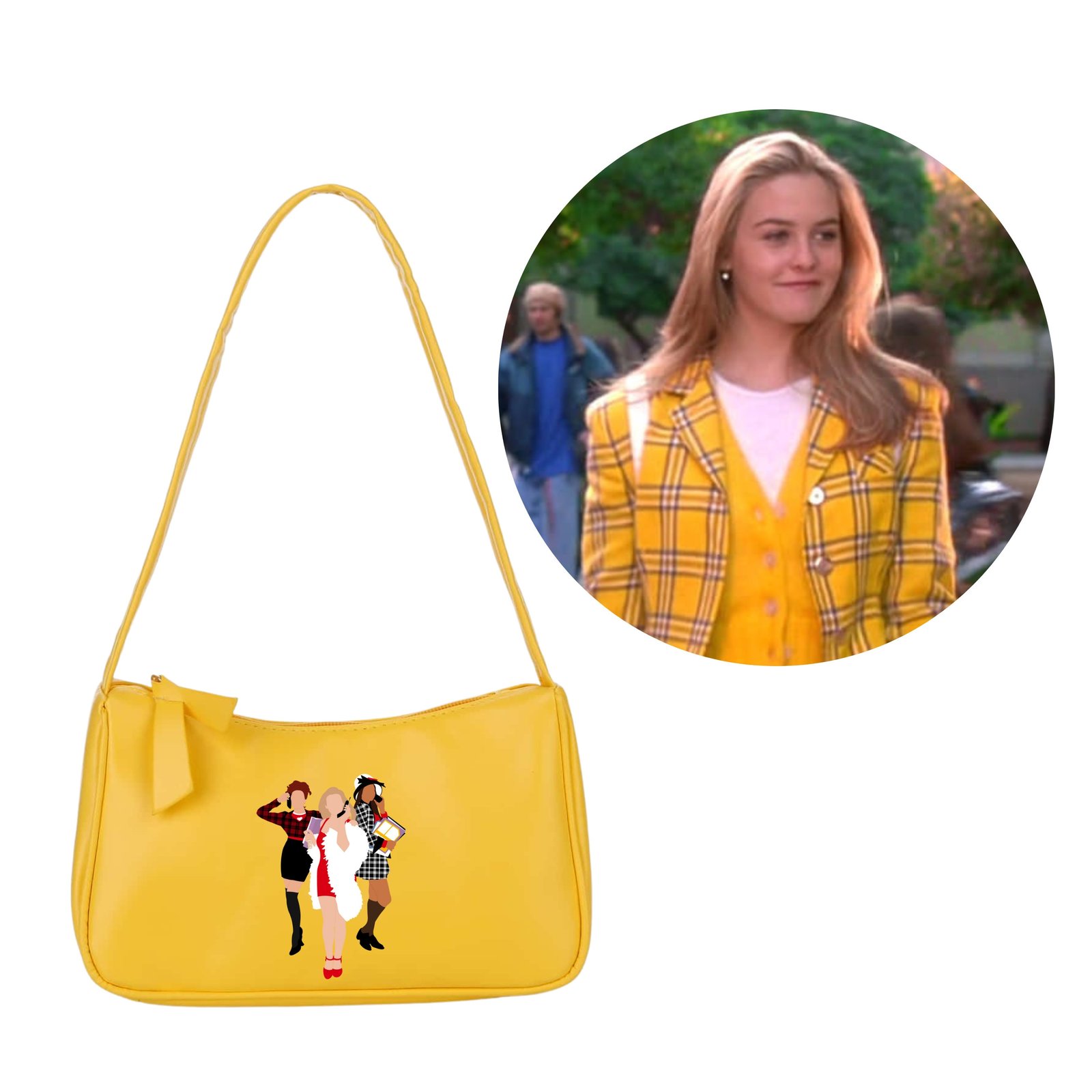 Clueless movie handbag yellow purse pouch 90s retro clutch shoulder Christmas