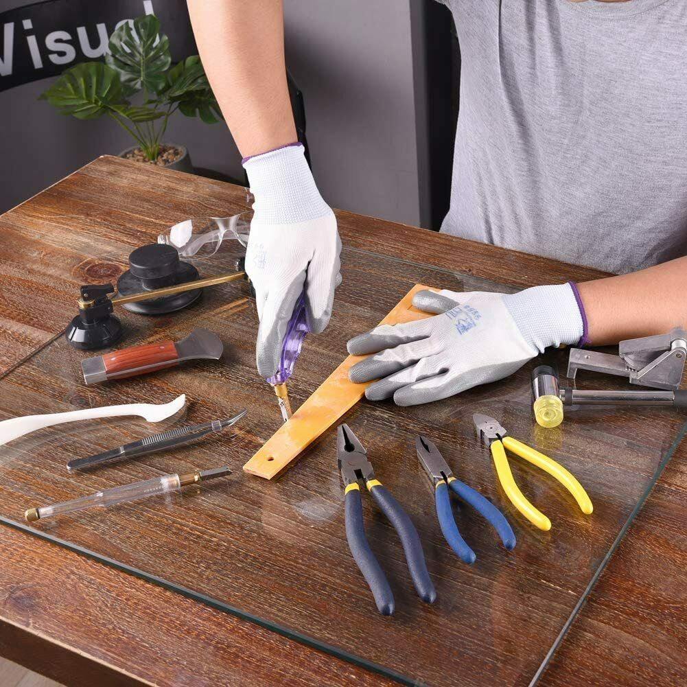 Stained Glass Tool Kit Set of 16 Pieces Pliers Cutters Mallet Complete