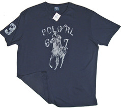NEW Vintage Polo Ralph Lauren T Shirt!  White  HUGE BLUE WATERCOLOR POLO... - $37.99