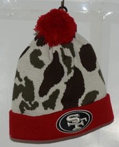 Forty Seven Brand NFL Licensed San Francisco 49ers Camo Cuffed Winter Cap Pompom image 1