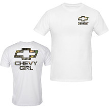 New Nation White T-SHIRT Chevy Truck Camo Chevy Girl Front & Back Tee S To 5XL - $14.84