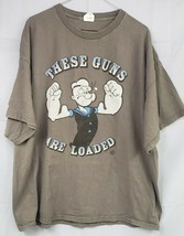 Popeye These Guns Are Loaded Graphic T Shirt Size XL - $10.69