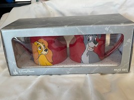 NEW DISNEY PARKS  Lady and the Tramp Red Heart Ceramic Mugs set of two  - $40.00