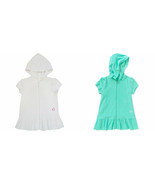 Toddler Girls Girl 2T-5T White or Blue Hooded Terry Swim Swimsuit Beach Cover Up - $12.99