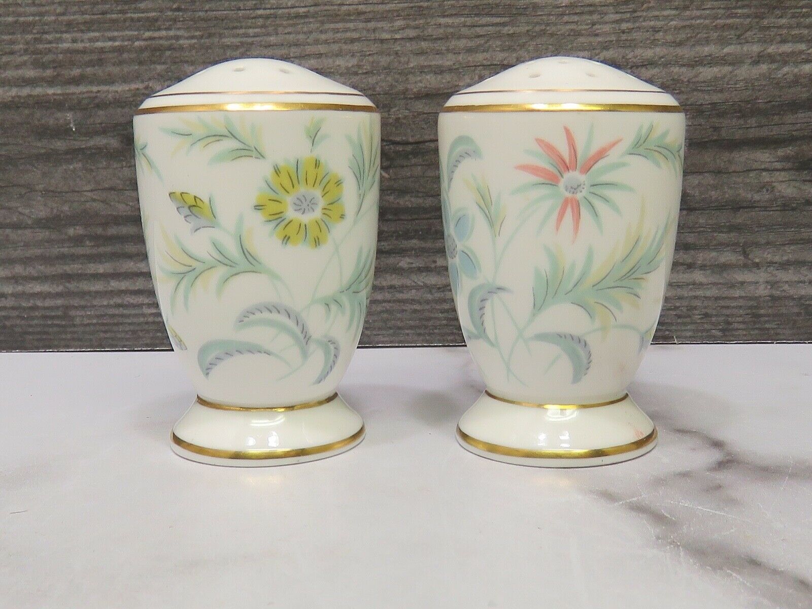 Vintage Minton Vanessa Salt and Pepper Shakers - Pottery & Glass