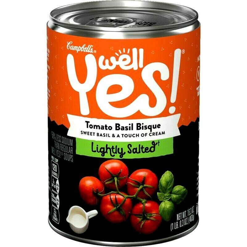 Campbell's Well Yes Tomato Basil Bisque Lightly Salted Soup 16.3 oz