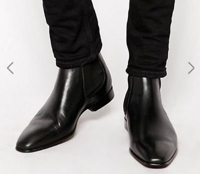 Handmade Men black leather Chelsea boots, Men ankle boots, Men leather ...