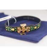 Tory Burch Roxanne Jeweled Floral Painted Leather Wrap Bracelet NWT - $138.11