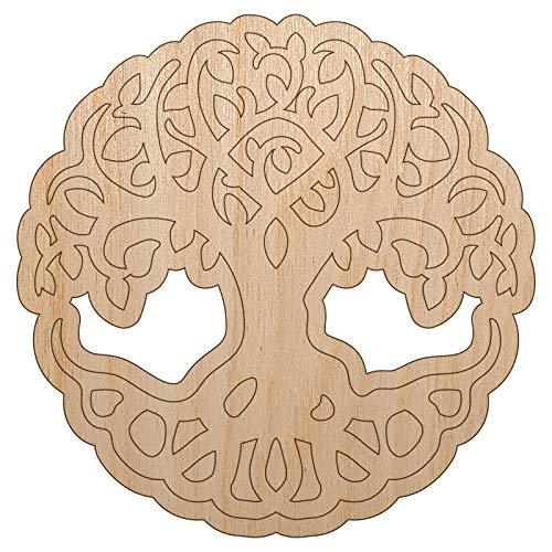 Tree of Life Unfinished Wood Shape Piece Cutout for DIY Craft Projects - 1/4 Inc