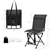 Foldable 360-Degree Swivel Hunting Chair with Iron Frame for All-Weather Outdoor image 4