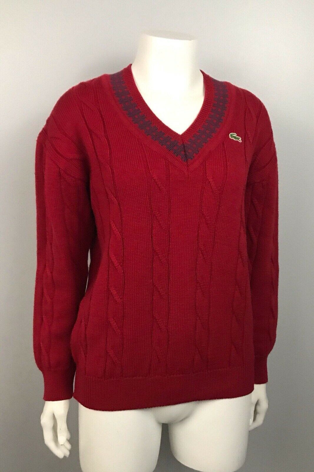 lacoste v neck tennis sweater