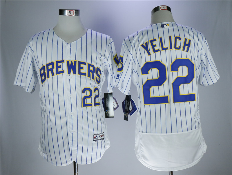 Milwaukee Brewers #22 Christian Yelich Jerseys White Flexbase Baseball ...