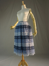 Women Tiered Midi Tulle Skirt Gray Layered Tutu Skirt Holiay Tulle Skirt Custom  image 3