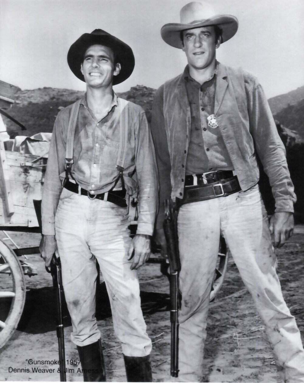 GUNSMOKE - Dennis Weaver as Chester Jim Arness as Matt 8 x 10 GUN-05 ...