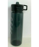 All Black Plastic Water Bottle With Straw And Black Lid - $10.34