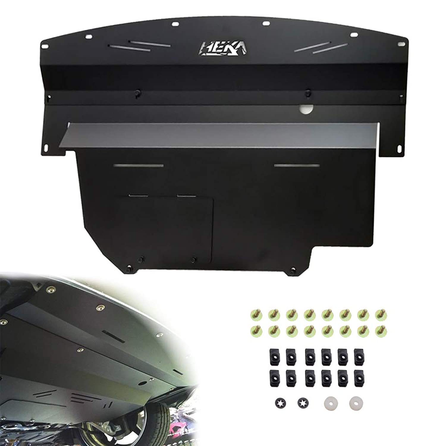 Black Aluminum Front Lower Engine Shield Guard Under Tray Cover Skid P