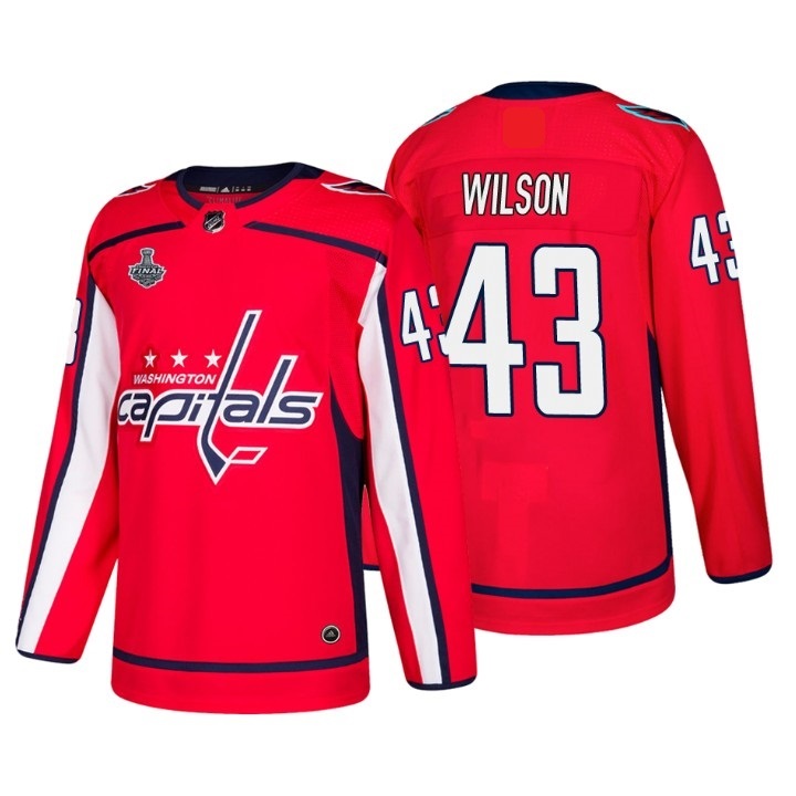 Men's Washington Capitals Jersey #43 Tom Wilson 2018 Stanley Cup Final Red - Hockey-NHL