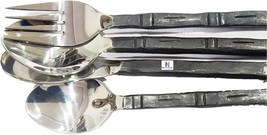 Dinner Set Hand Forged Stainless Steel Flatware Fork Spoon Knife Rustic Kitchen,