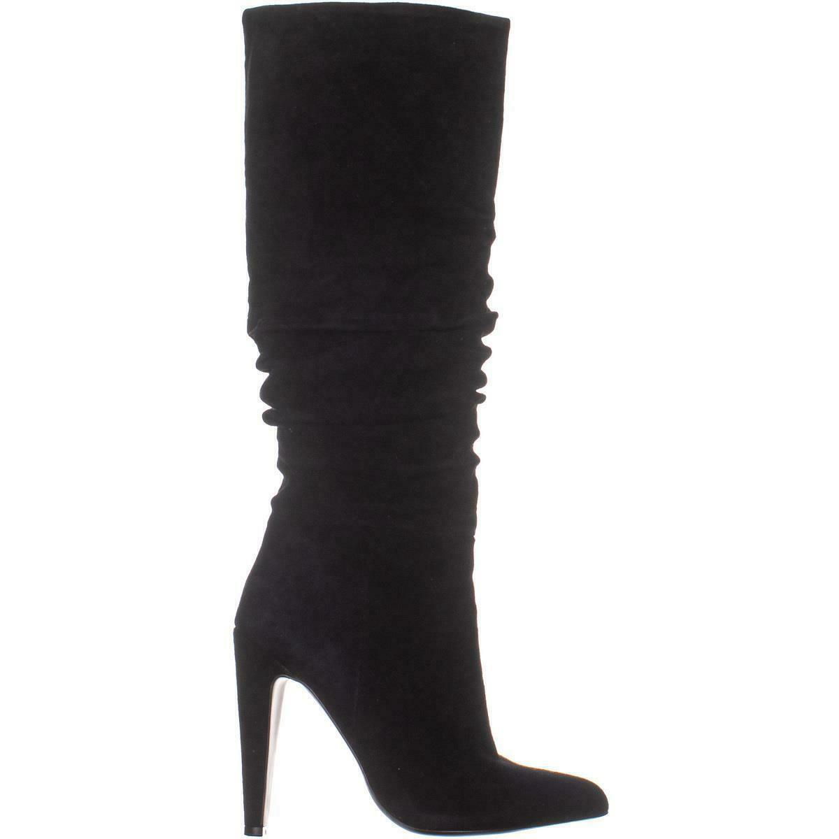 Steve Madden Carrie Heeled Knee High Boots 124, Black Suede, 7 US - Boots