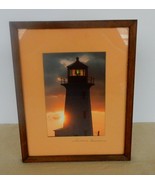 Lovely vintage framed &amp; matted Lawrence Berman lighthouse art photograph - $20.00