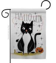 Halloween Tuxedo Cat Garden Flag 13 X18.5 Double-Sided House Banner - $19.97