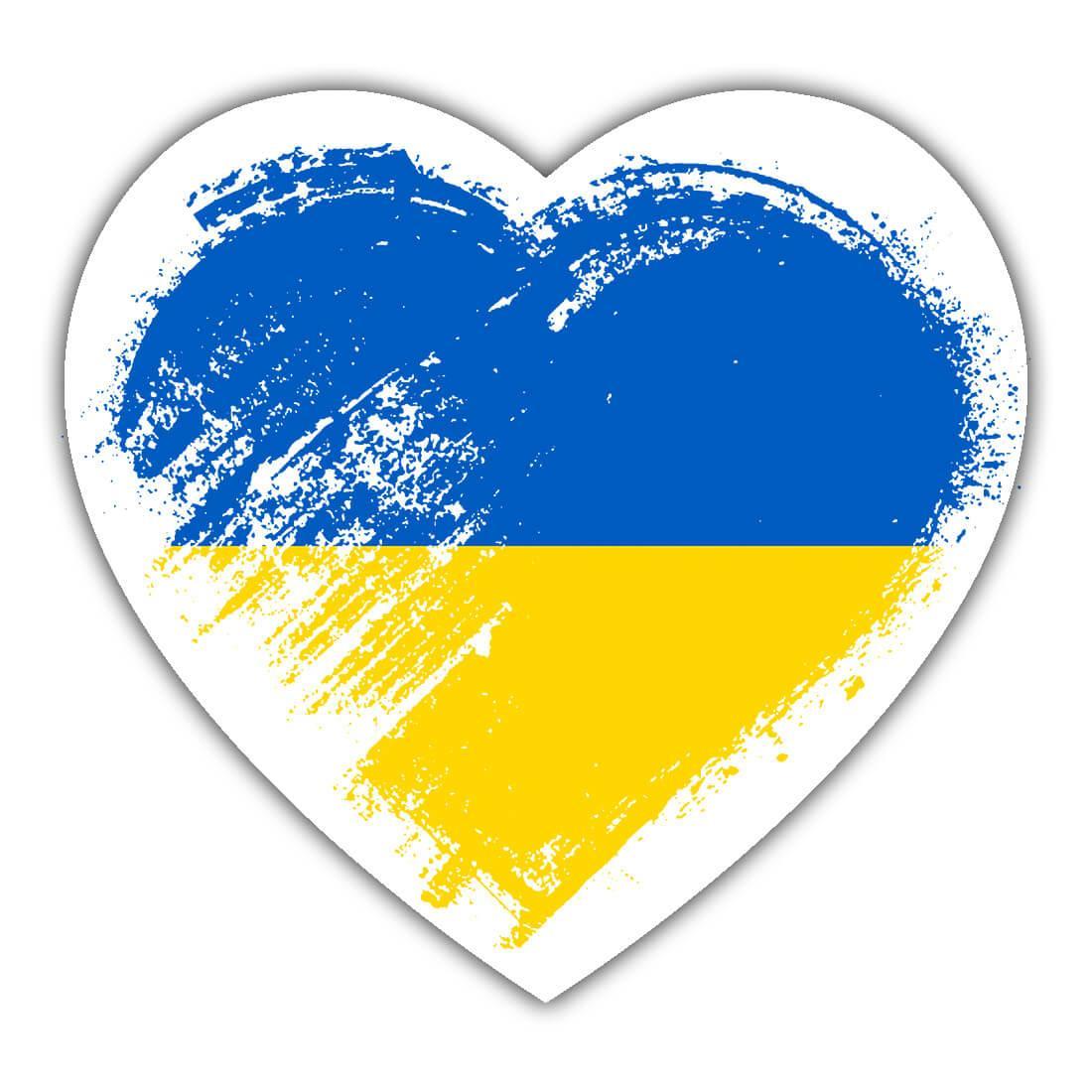 Show full-size image of Ukrainian Heart : Gift Sticker Ukraine Country Expat Flag Patriotic Flags Nation