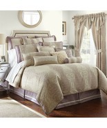 Waterford SIENNA 4P Queen Duvet Cover Shams Set Lilac Champagne - $252.15