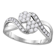 14k White Gold Round Diamond 2-stone Bridal Wedding Engagement Ring 1/2 Ctw - $699.00
