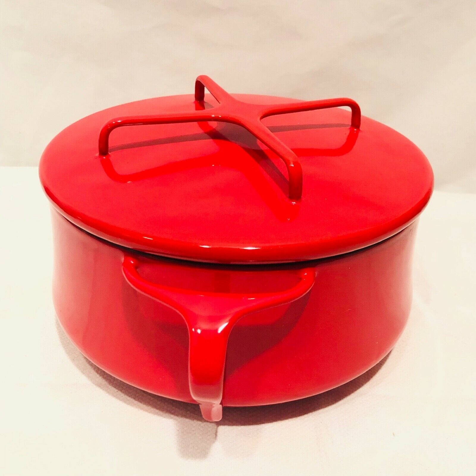 Dansk Kobenstyle Enamel Cookware 2 Qt RED Covered Pot Dutch Oven MCM