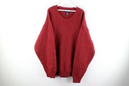 Vintage 90s Streetwear Mens Size XL Blank Wool Knit Crewneck Sweater Red USA - $79.15