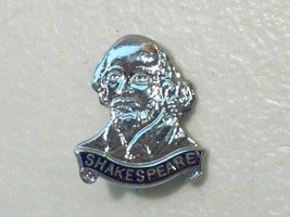 VINTAGE SHAKESPEARE LAPEL HAT PIN WILLIAM SHAKESPEARE BUST SILVER TONE - $7.79
