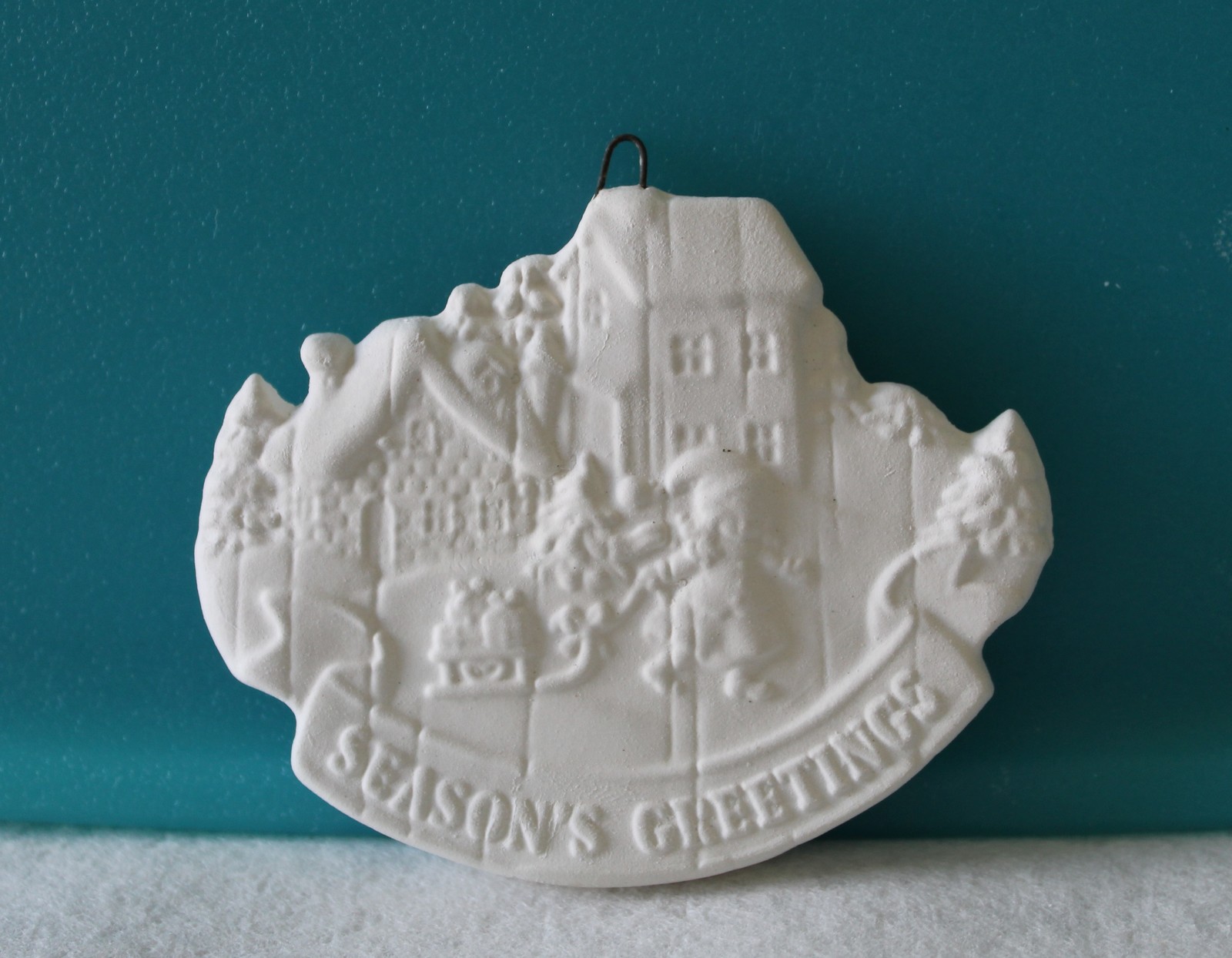 D3 4 Christmas Ornaments Ceramic Bisque ReadytoPaint, Unpainted