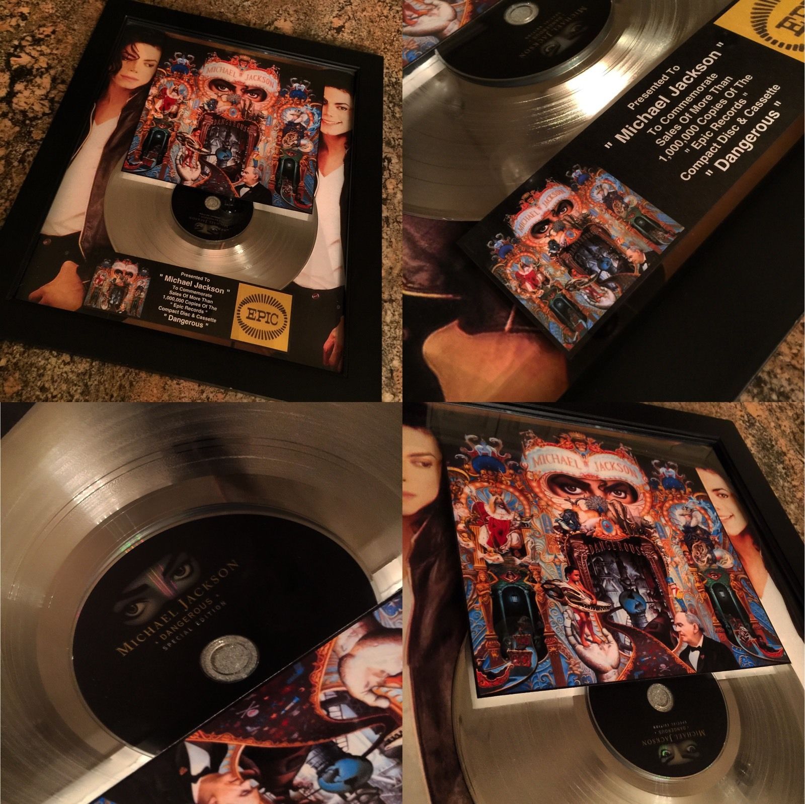 6 RARE Michael Jackson Platinum Record Album Disc Music Award Grammy
