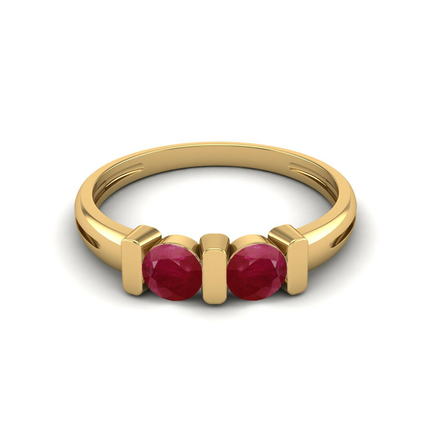 0.50 Ctw Round Ruby 9K Yellow Gold Stackable Women Ring