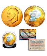 1976 Bicentennial U.S. IKE EISENHOWER Coin - 24K Gold Plated &amp; Prism Hol... - $14.92
