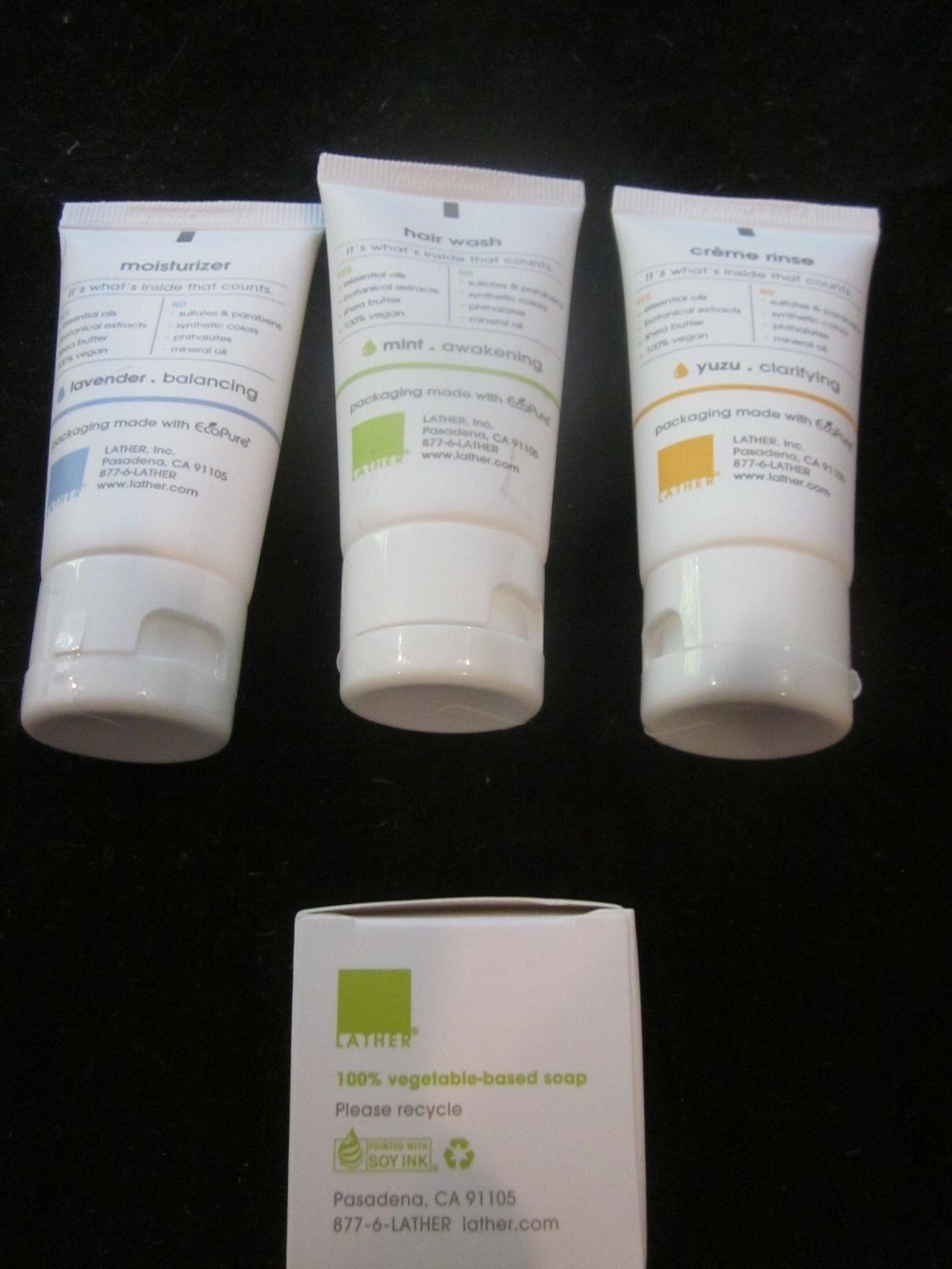 LATHER MODERN APOTHECARY HAIR WASH CREME RINSE MOSITURIZER FACE SOAP