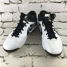 Nike MVP Elite FlyWire Mens Sz 10 Football Shoes White Black Metal Cleats - $49.49