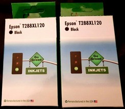 Epson T288xl120 Ink Cartridges Black 2 LOT Remanufactured Focus EXP Date Unknown - $19.57
