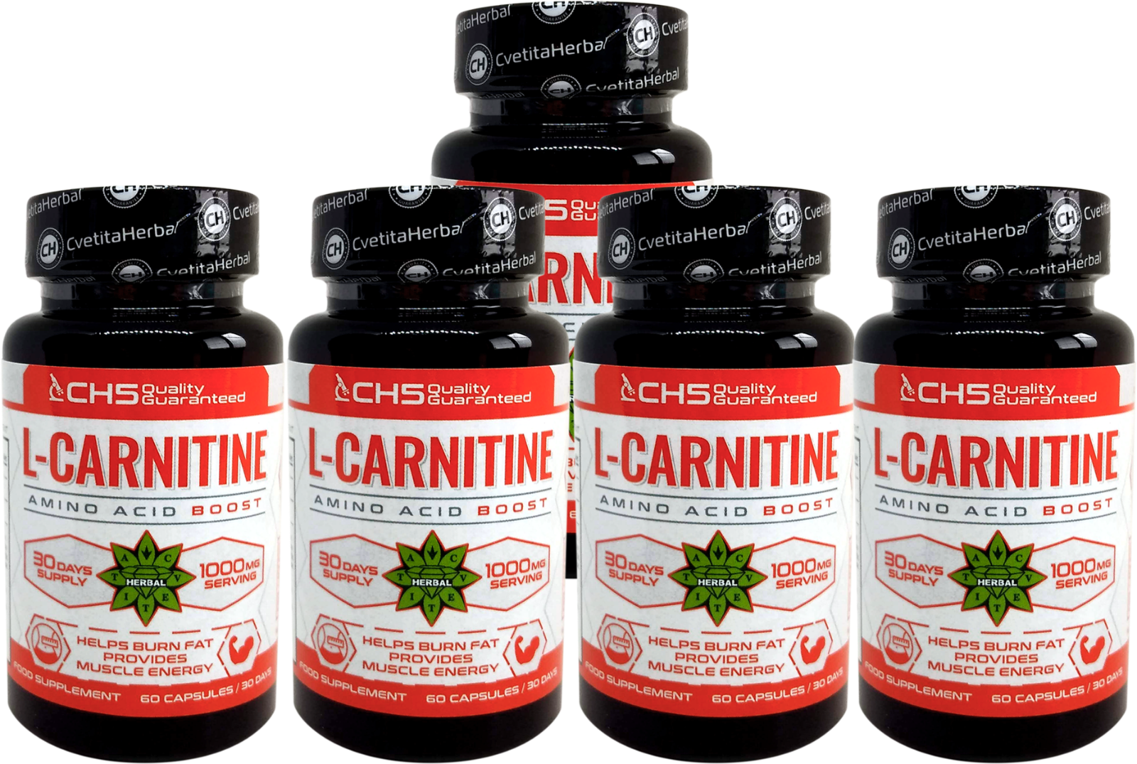 5 x 60 Caps LCarnitine Amino Acid Weight Loss Energy Endurance Fat