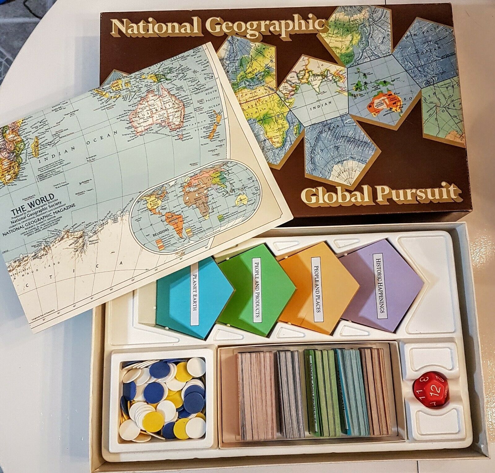 National Geographic Global Pursuit Board Game VTG 1987 Geography Map ...