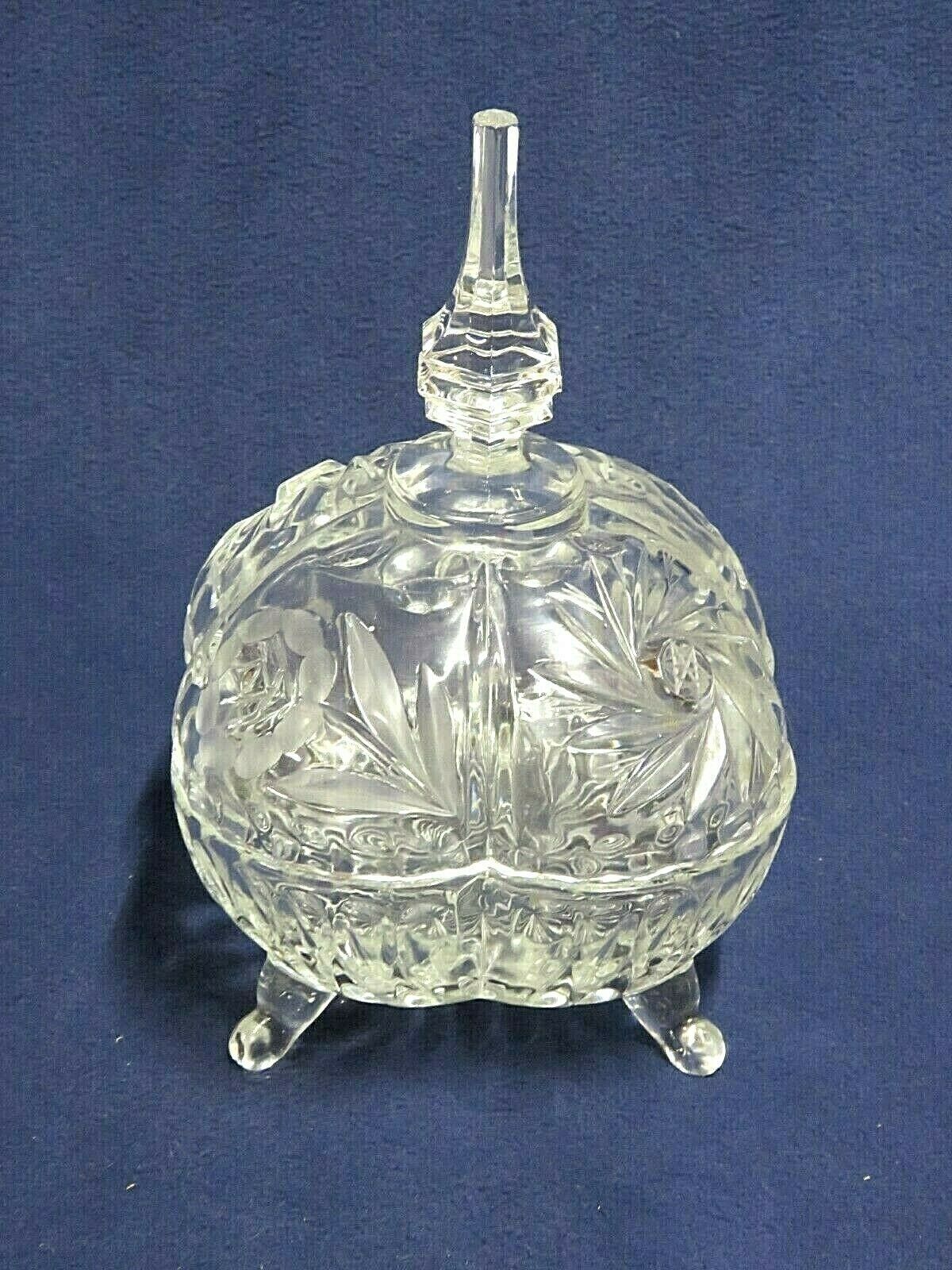 Vintage Crystal Candy Jar with Lid 8" Waterford? Crystal